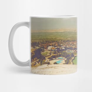 Beautiful Palm Trees Photography design with blue sky and swimming pool holiday vibes Mug